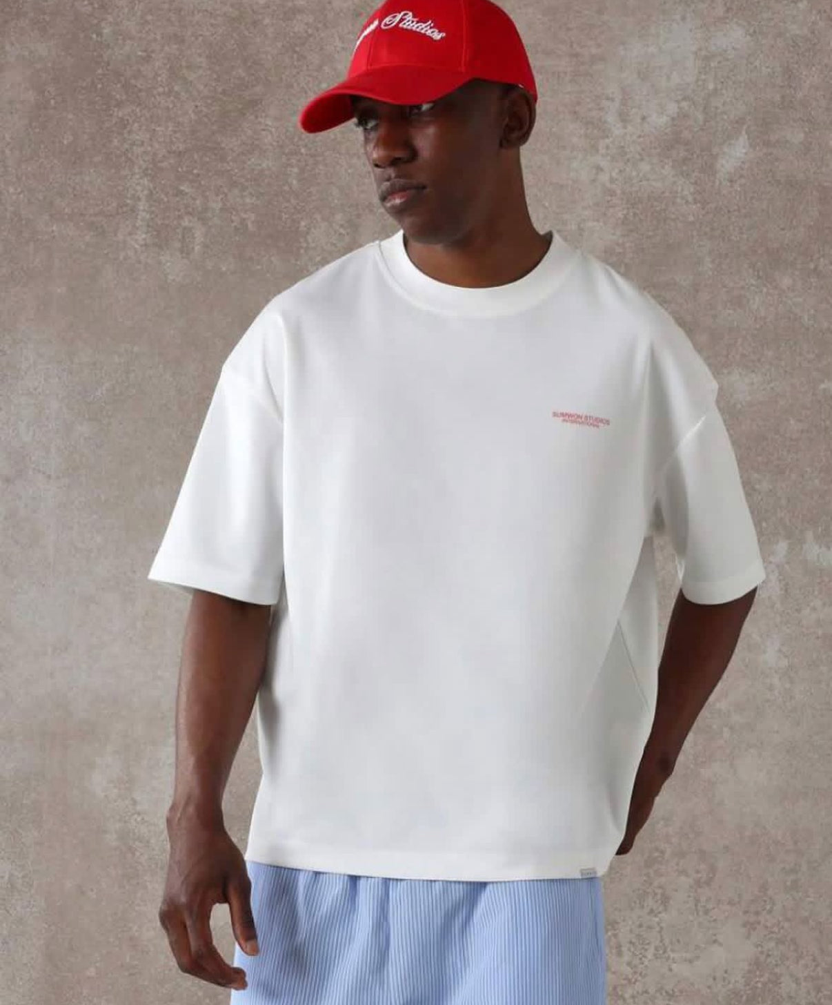 Premium Boxy T-shirt with Happy back print in White