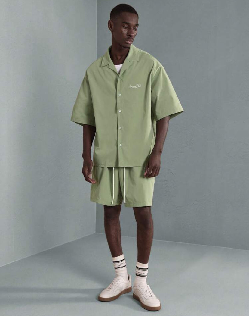 Oversized Shirt and Shorts 2 Piece in Green