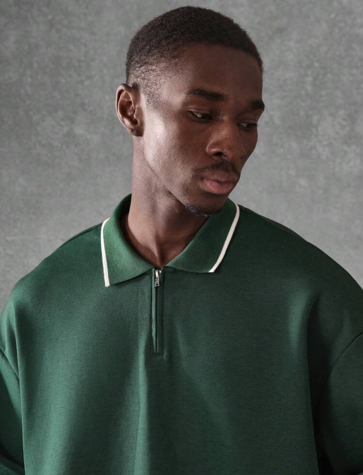 Oversized polo shirt in green
