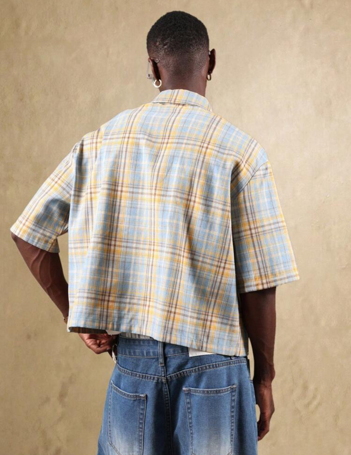 Boxy fit shirt in checkered multi