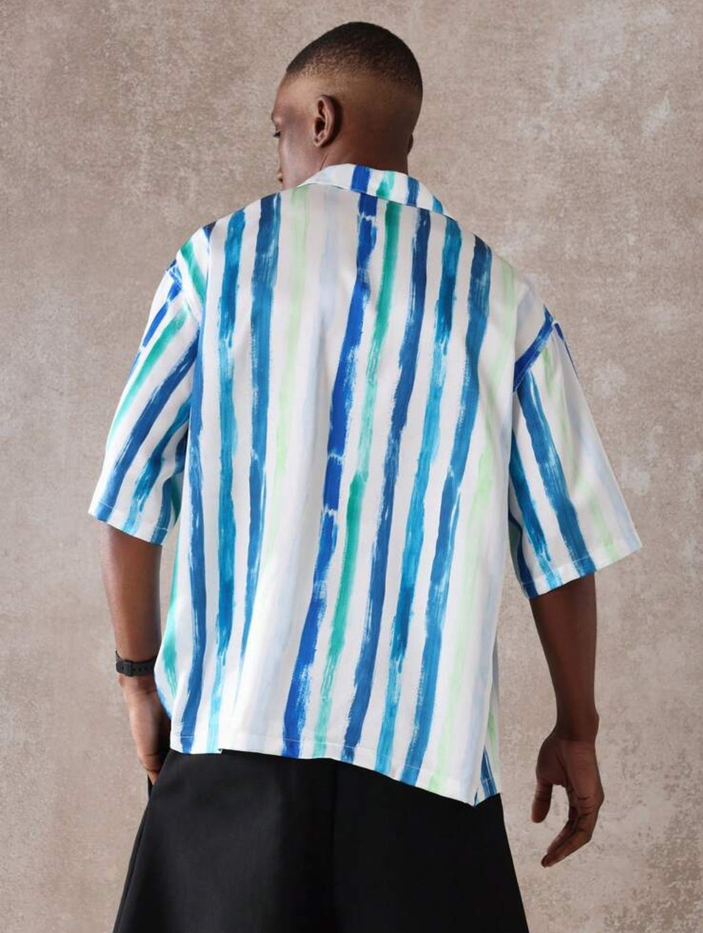 Boxy Shirt in Stripped Blue and White