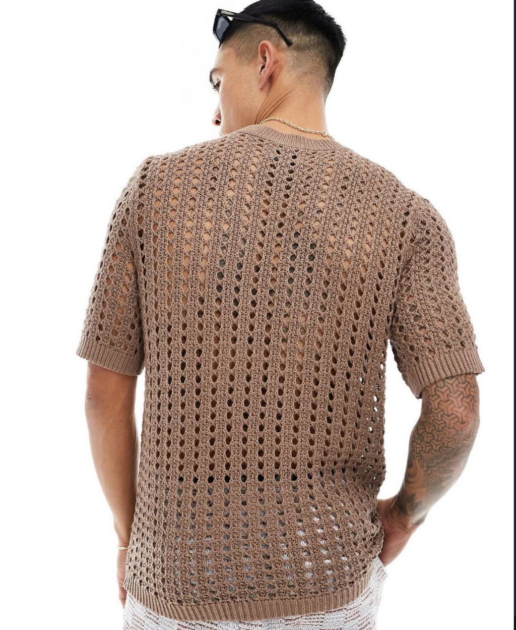 Crochet Shirt in Brown