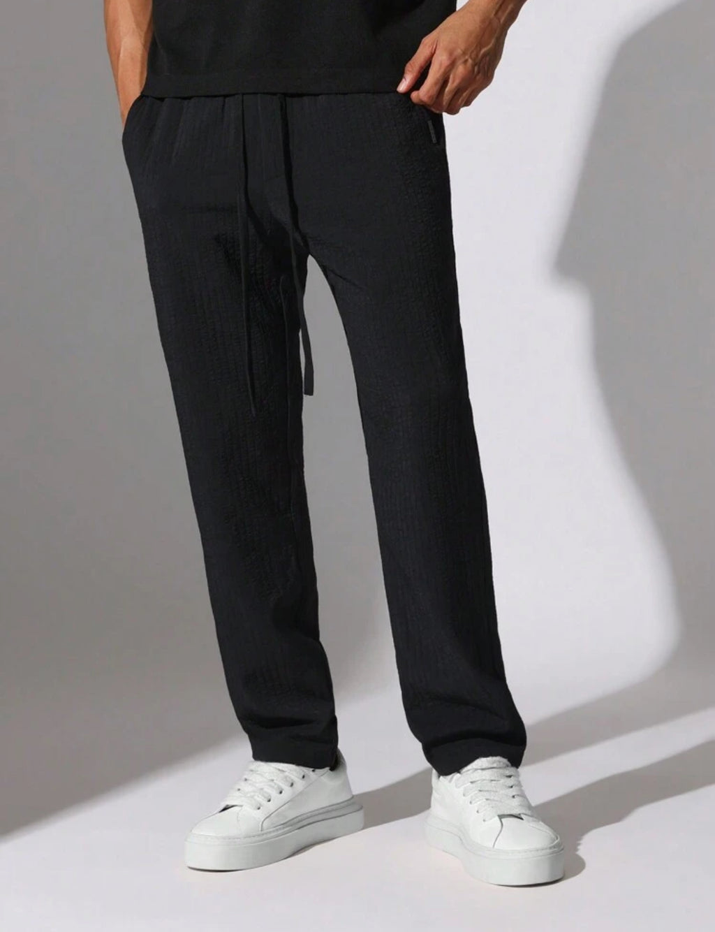 Textured Pants in Black