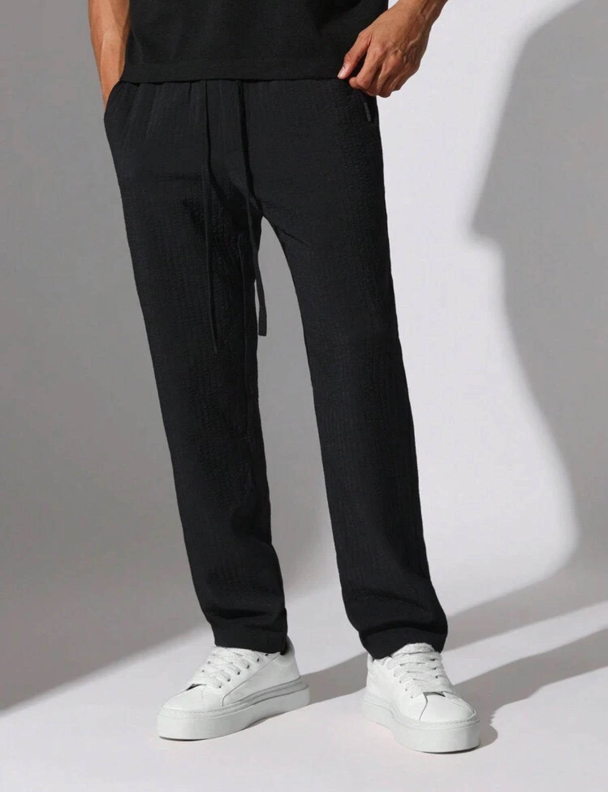 Textured Pants in Black