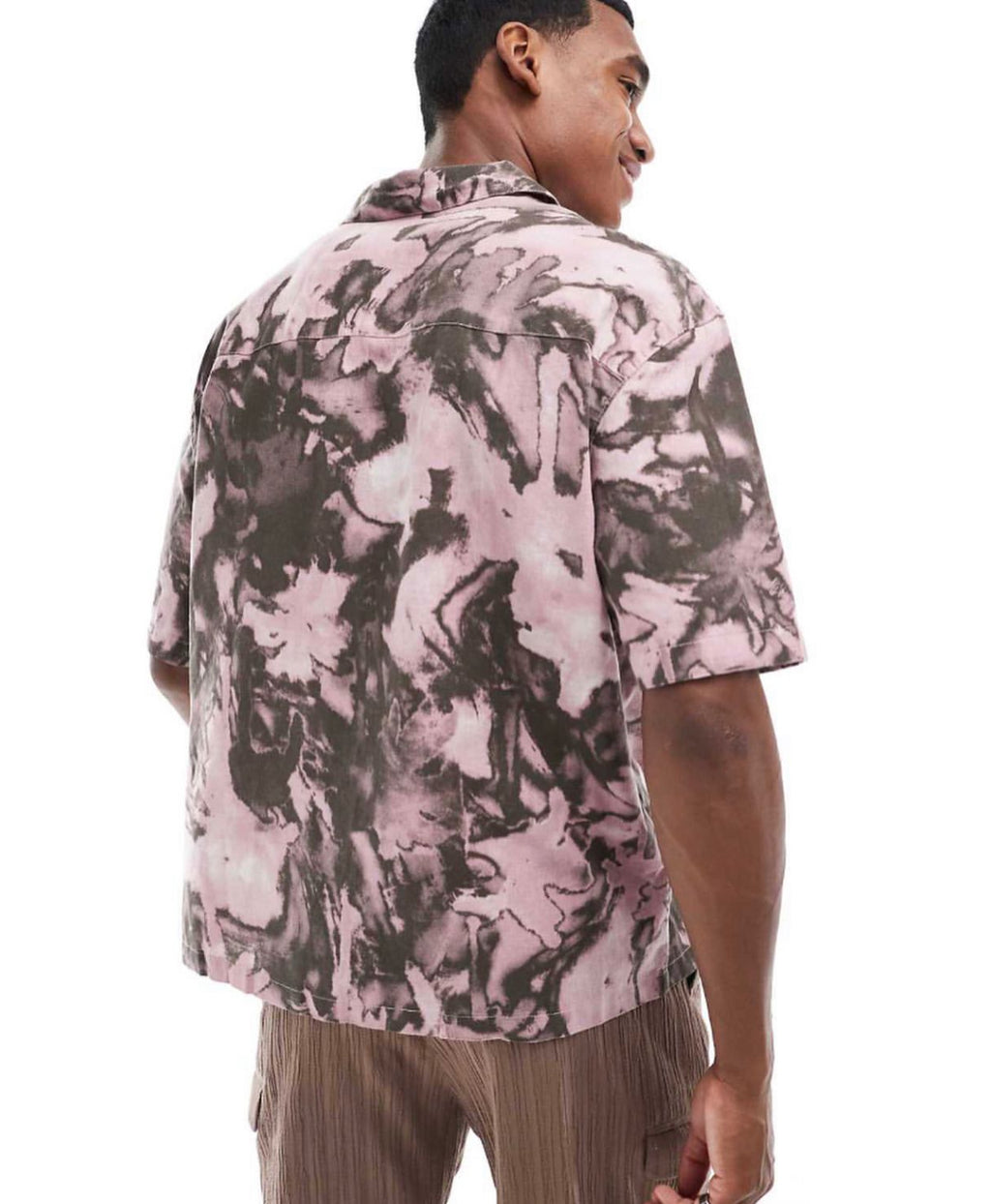 Oversized Shirt in Tie Dye Pink