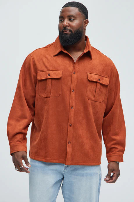 Velvet shirt in orange