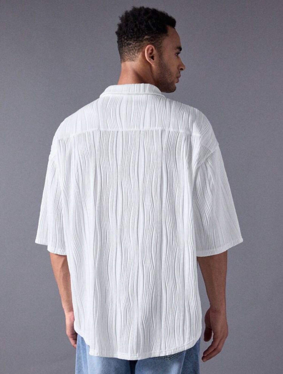 Textured shirt in white