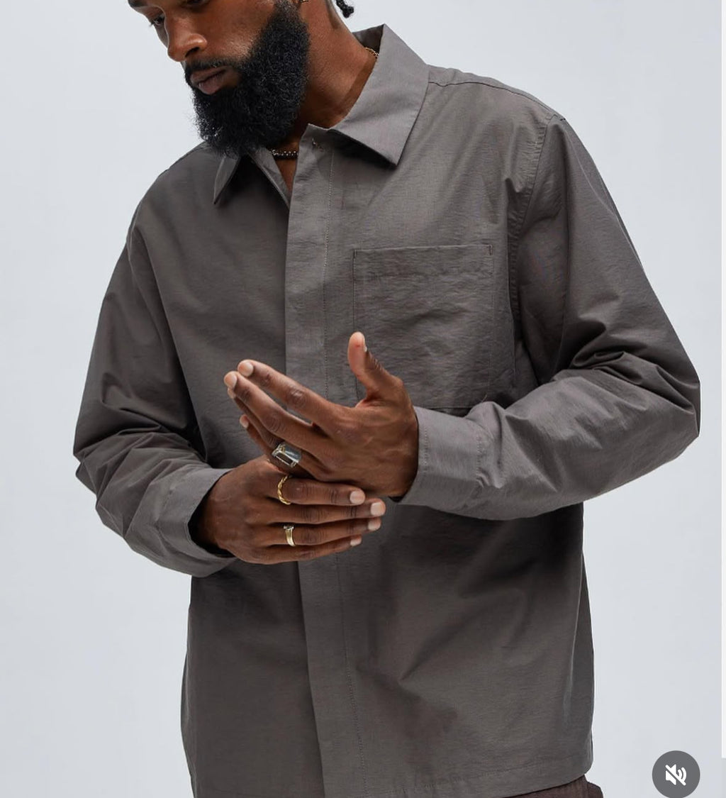Premium Overshirt in Brown