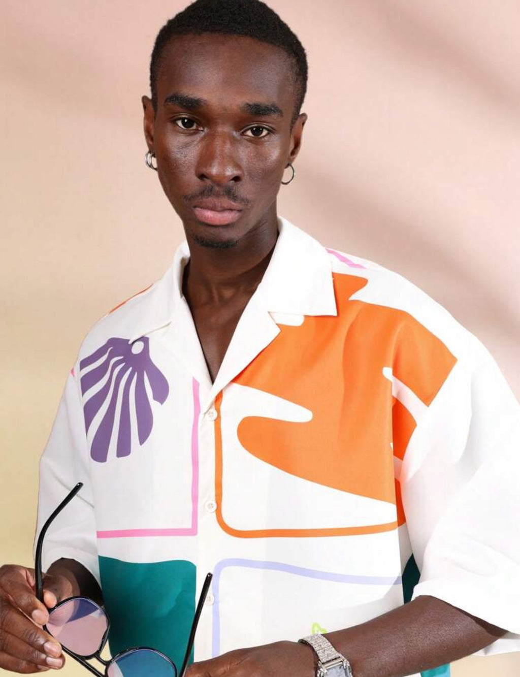 Oversized Shirt in Floral White