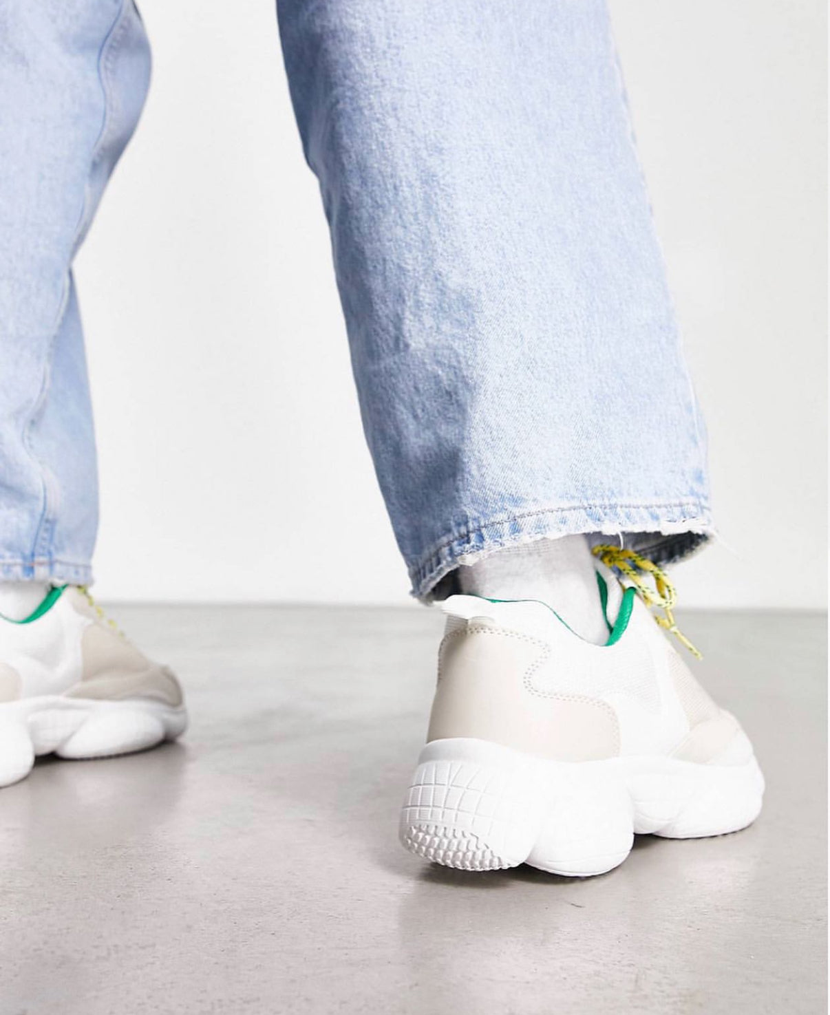 Chunky Trainers in Beige & White