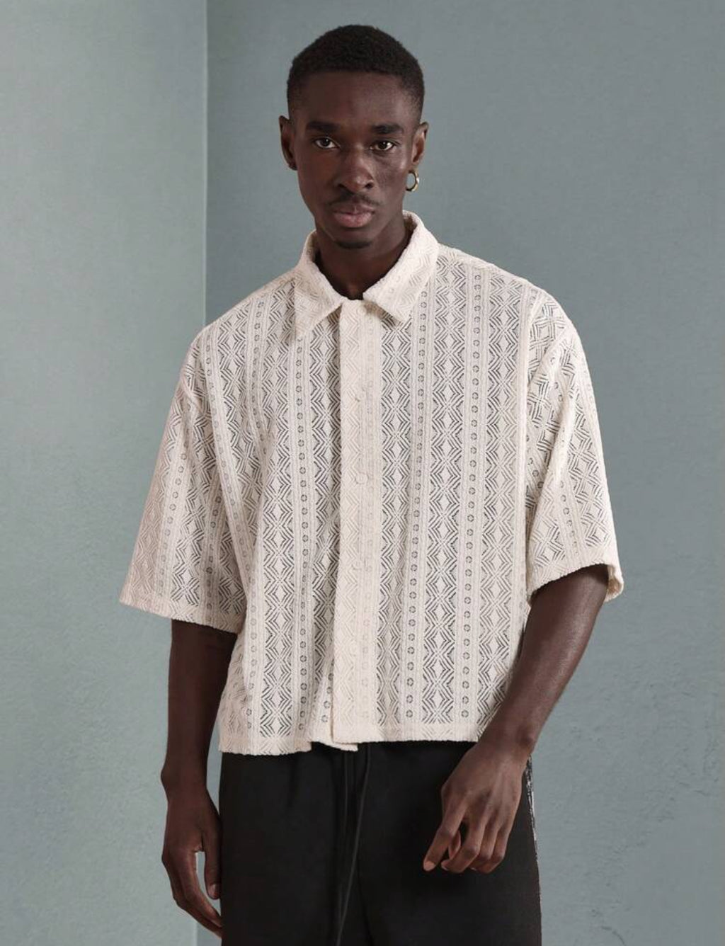 Premium Textured Shirt in Ecru