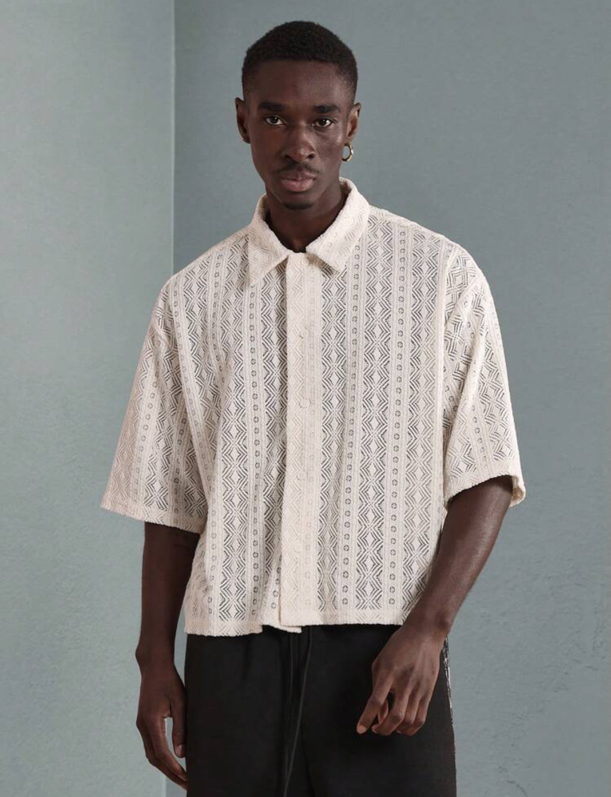Premium Textured Shirt in Ecru