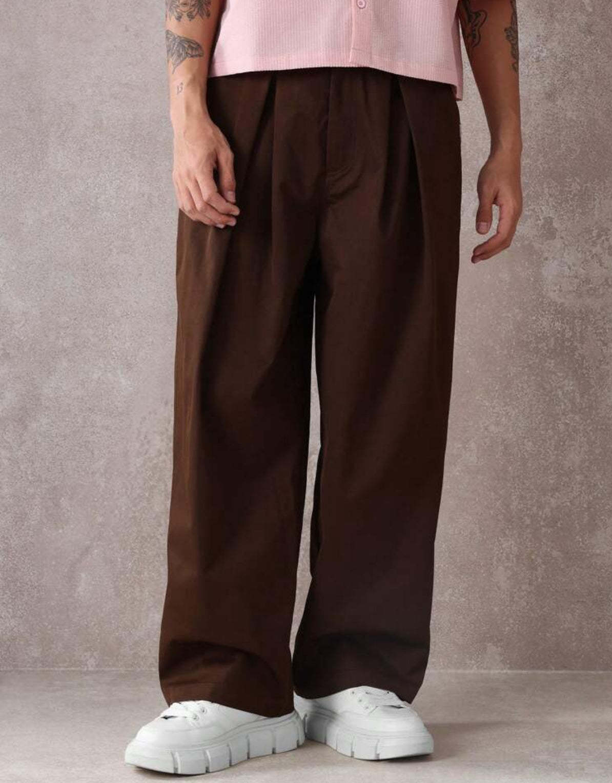 Barrel pants in brown