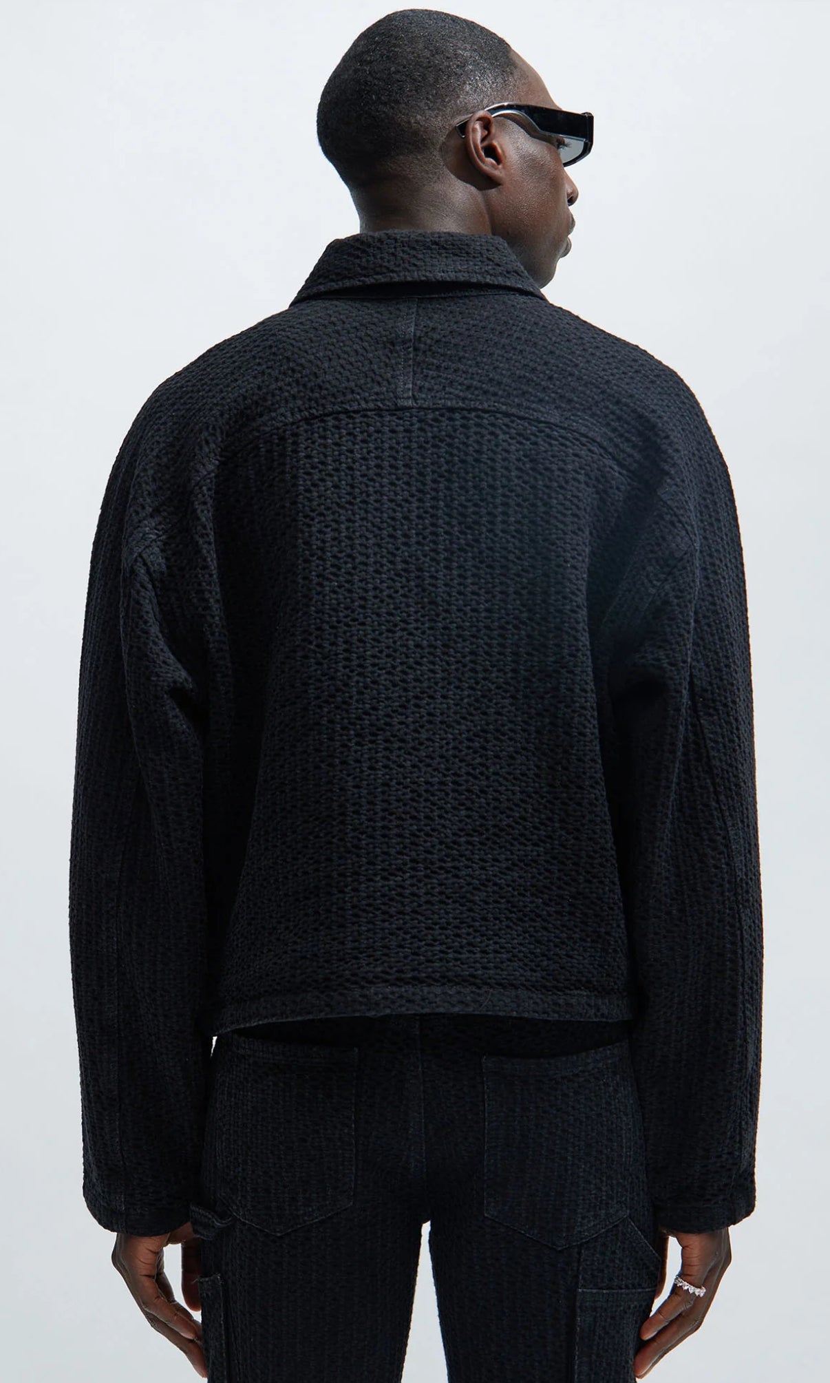 Jacket with pocket square in black