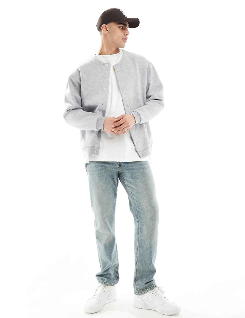 Crew Neck Jacket in Grey