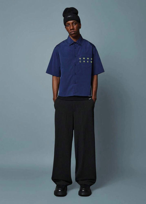 Boxy Fit Shirt with detailed Pocket in Blue