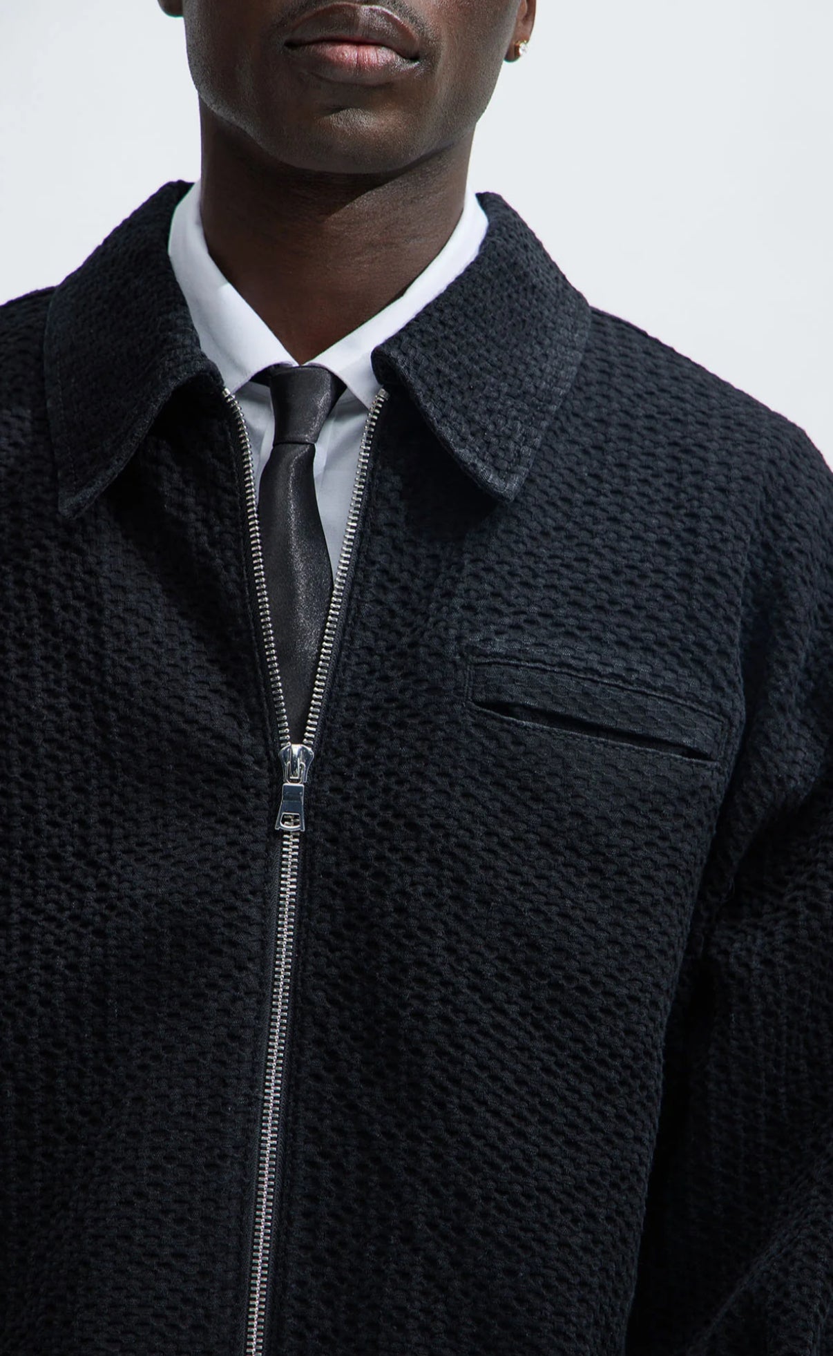 Jacket with pocket square in black
