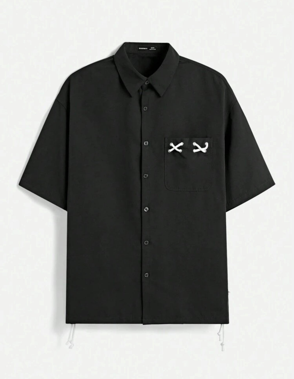 Premium Shirt with lace detail in black