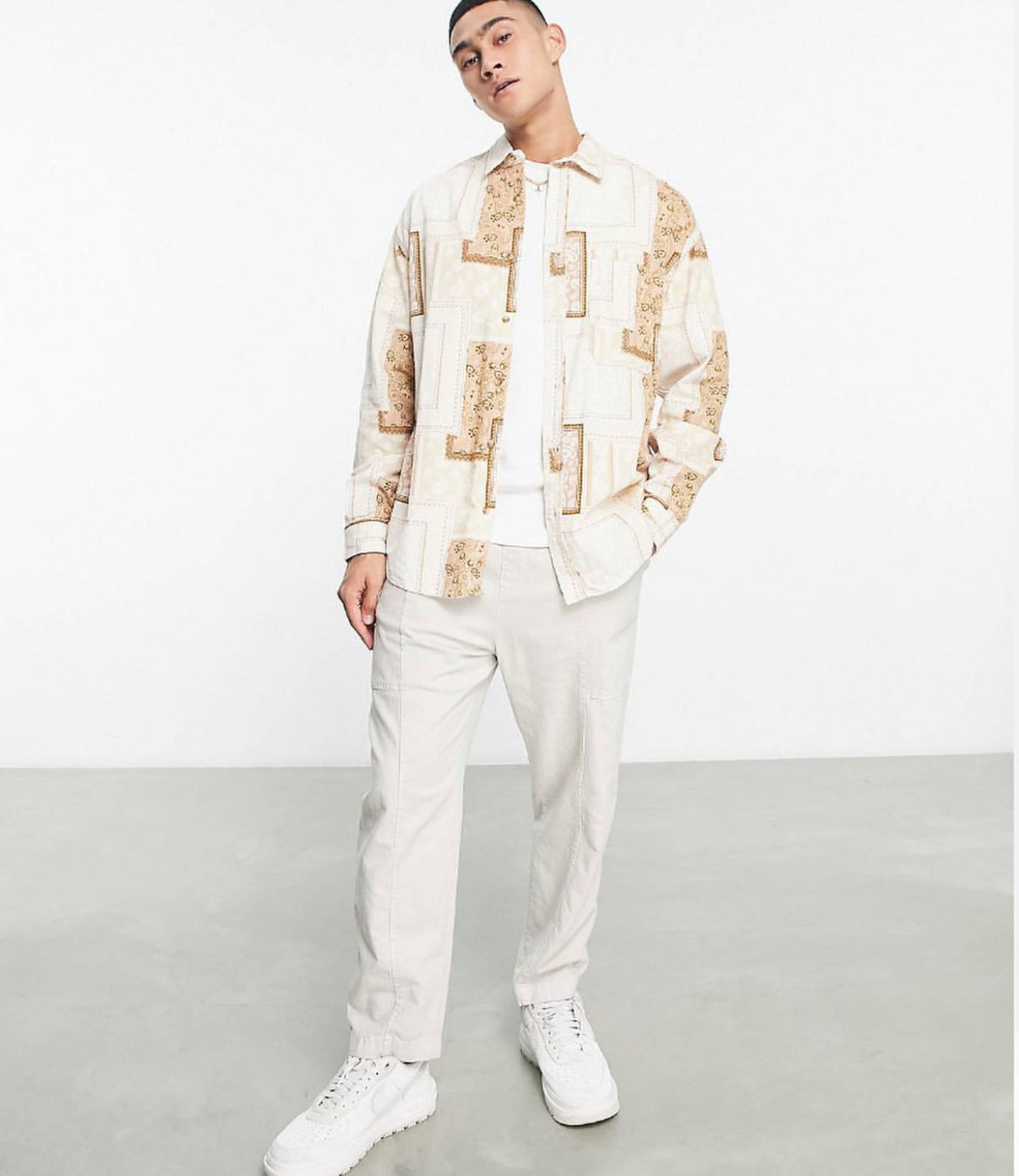 Corduroy Shirt in Beige