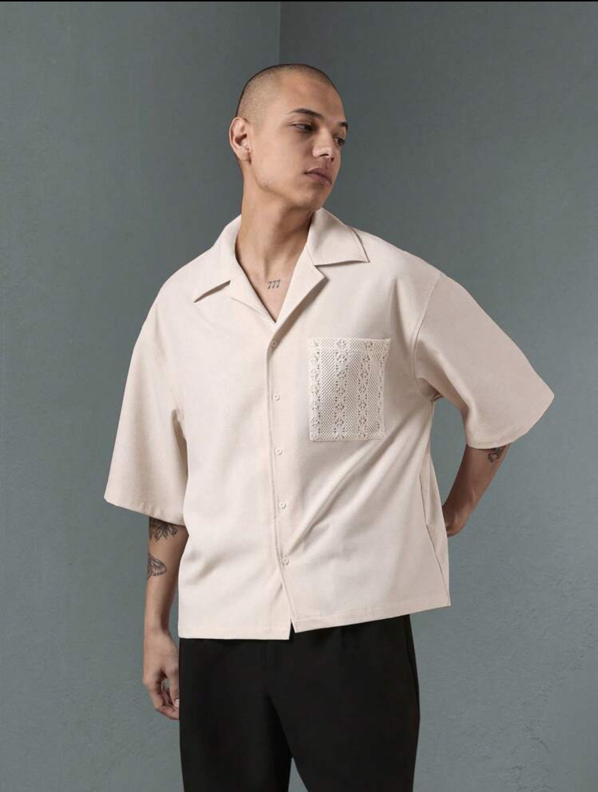 Premium Boxy Shirt in Beige