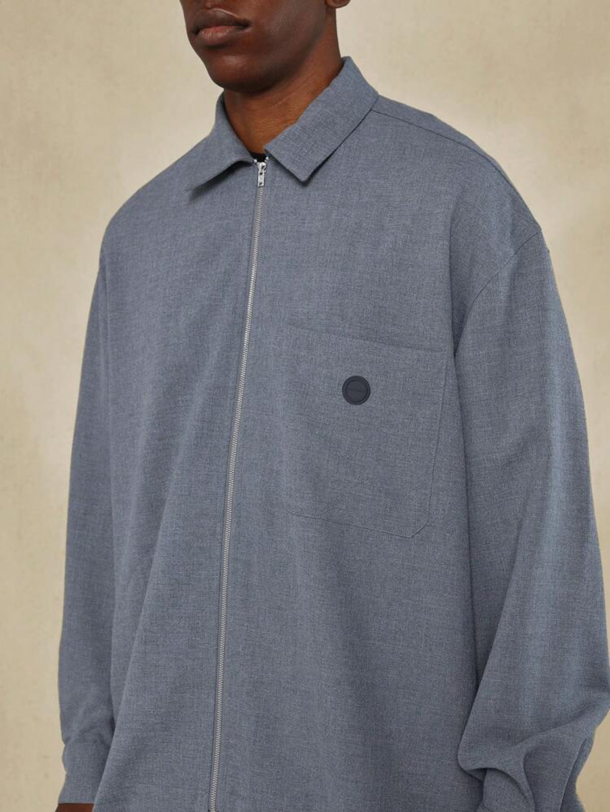 Premium zip up jacket in grey