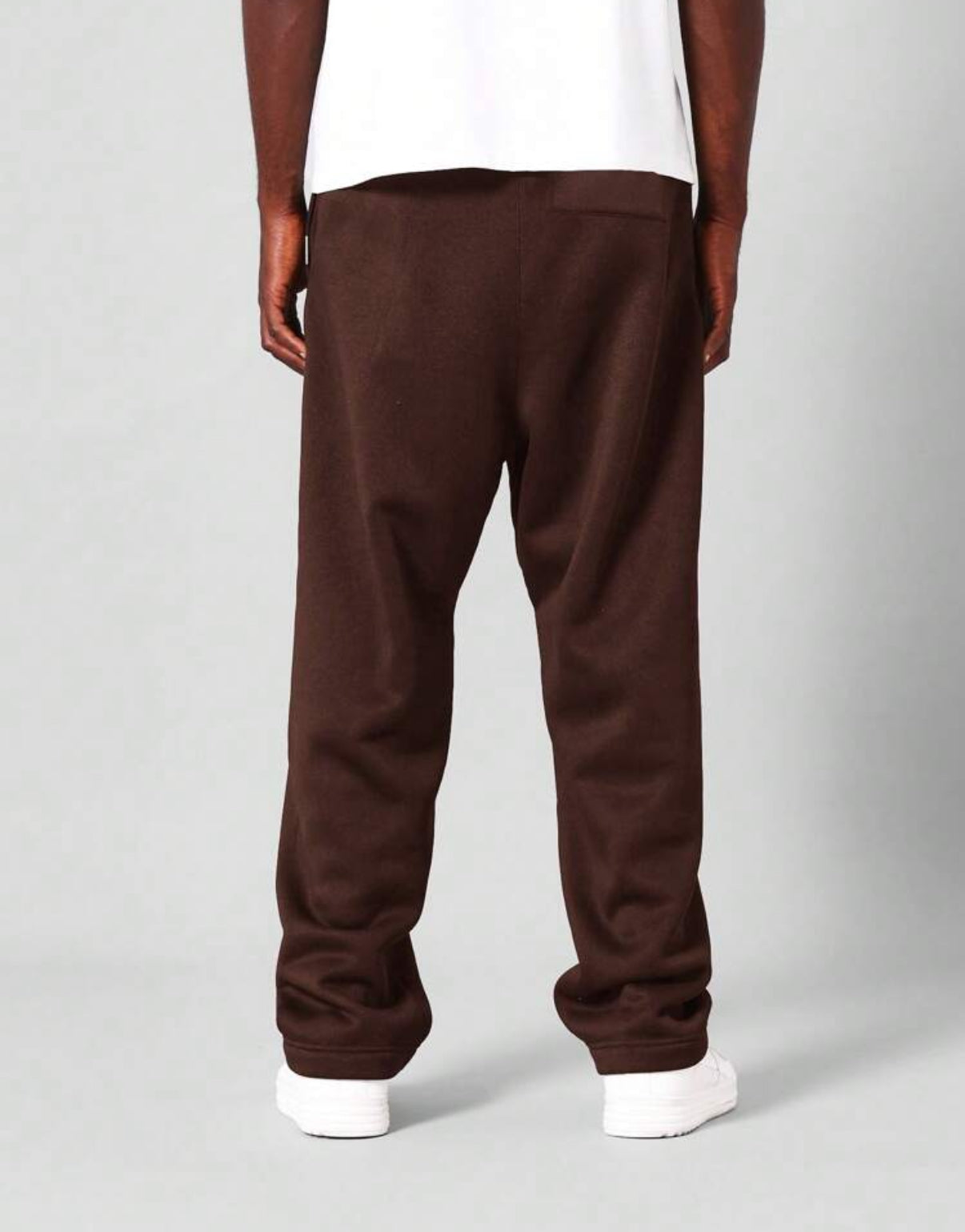 Premium wide fit joggers in brown