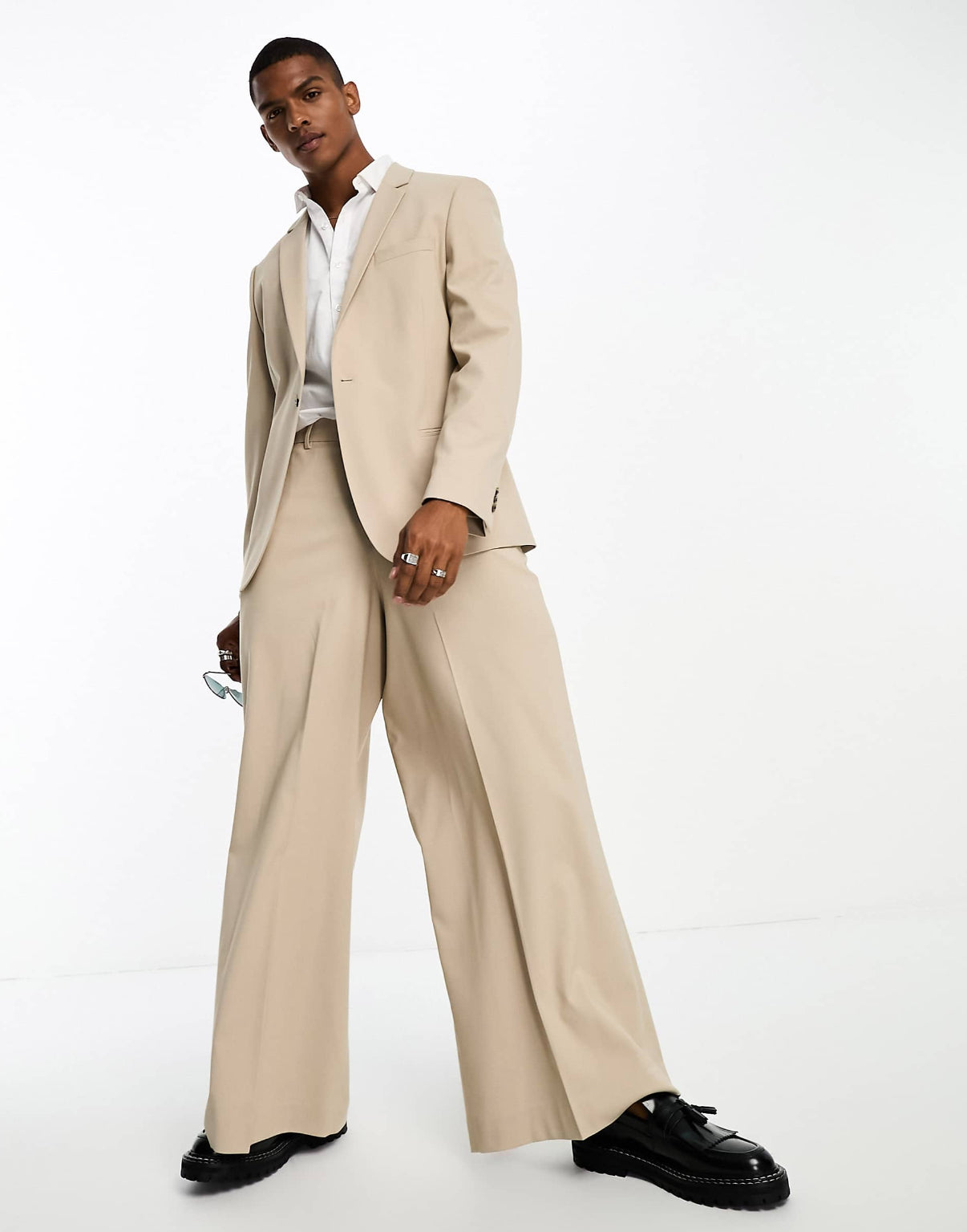 Extreme Wide Leg Pants in Stone