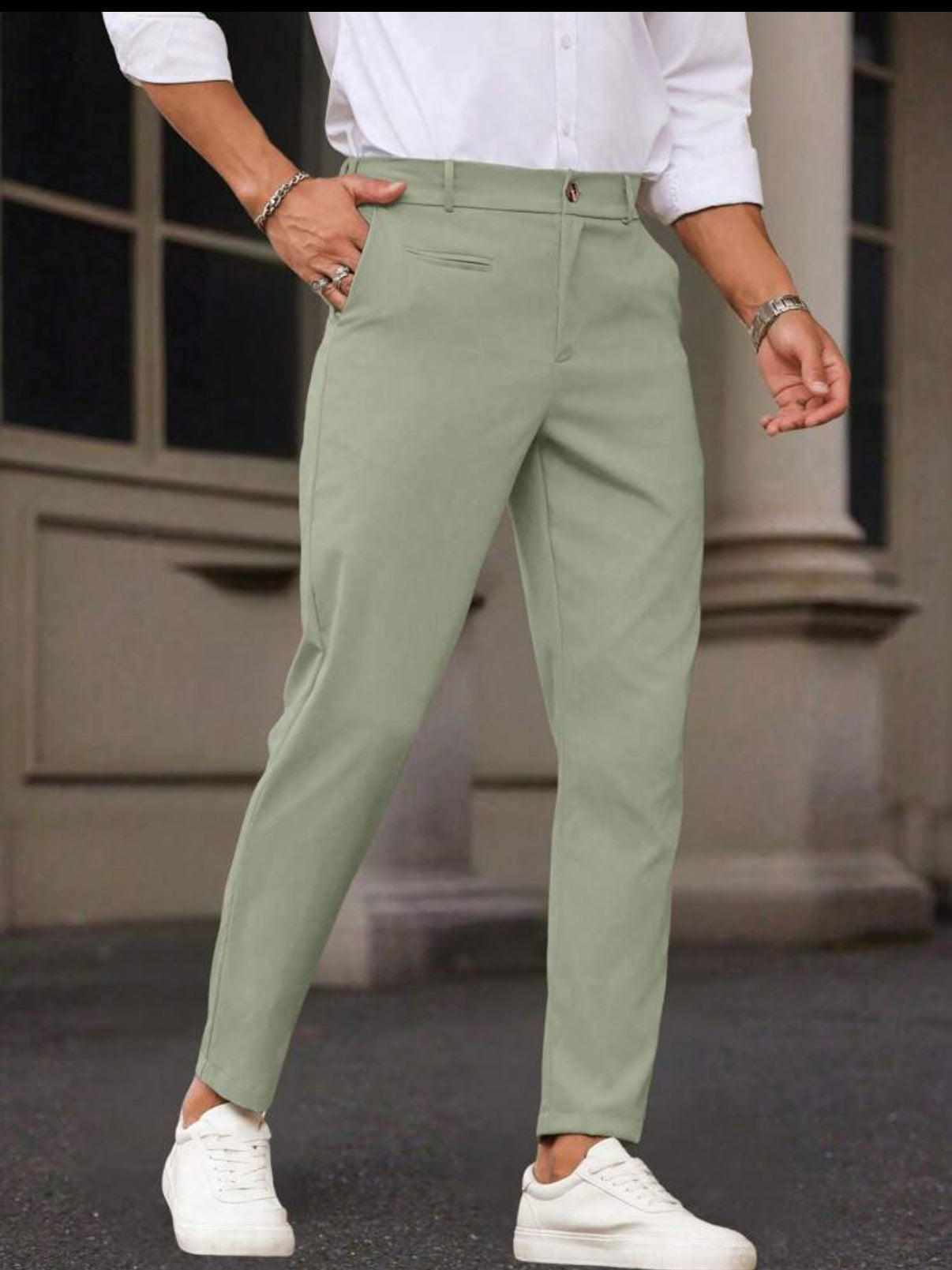 Straight pants in Green
