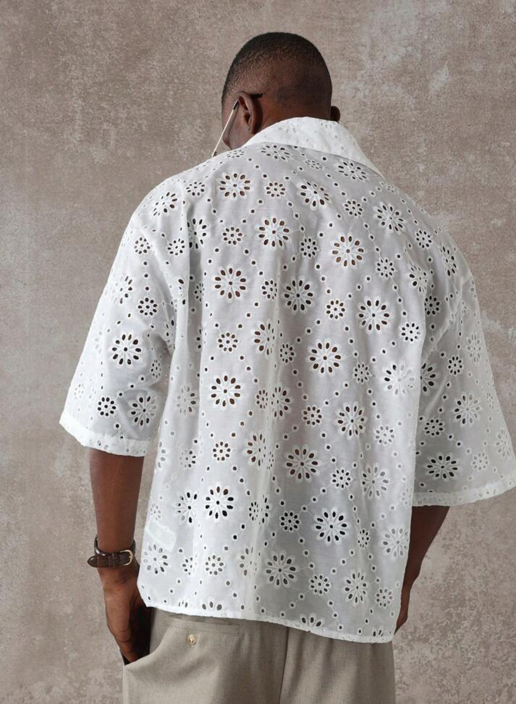 Premium Textured oversized shirt in white