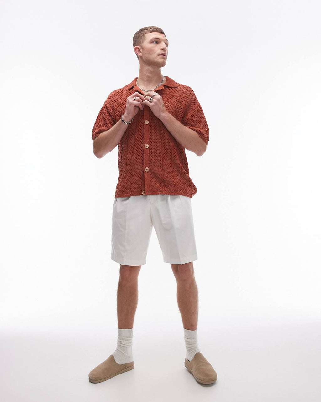 Knitted Shirt in Orange