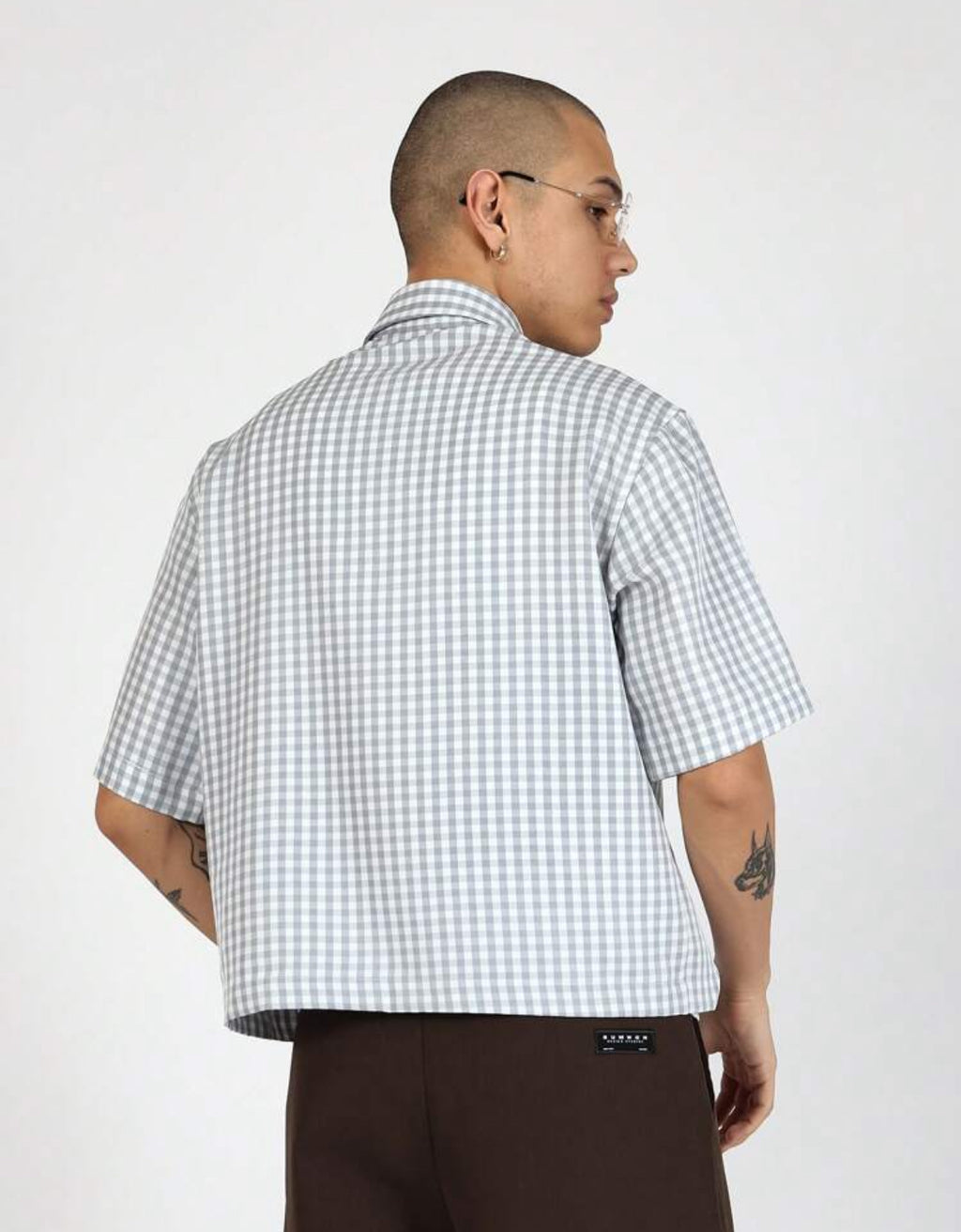 Boxy Shirt in pale blue and white