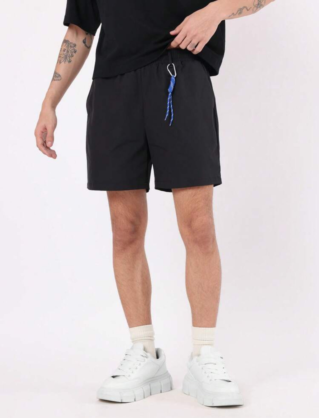 Athletic Shorts in Black with detail