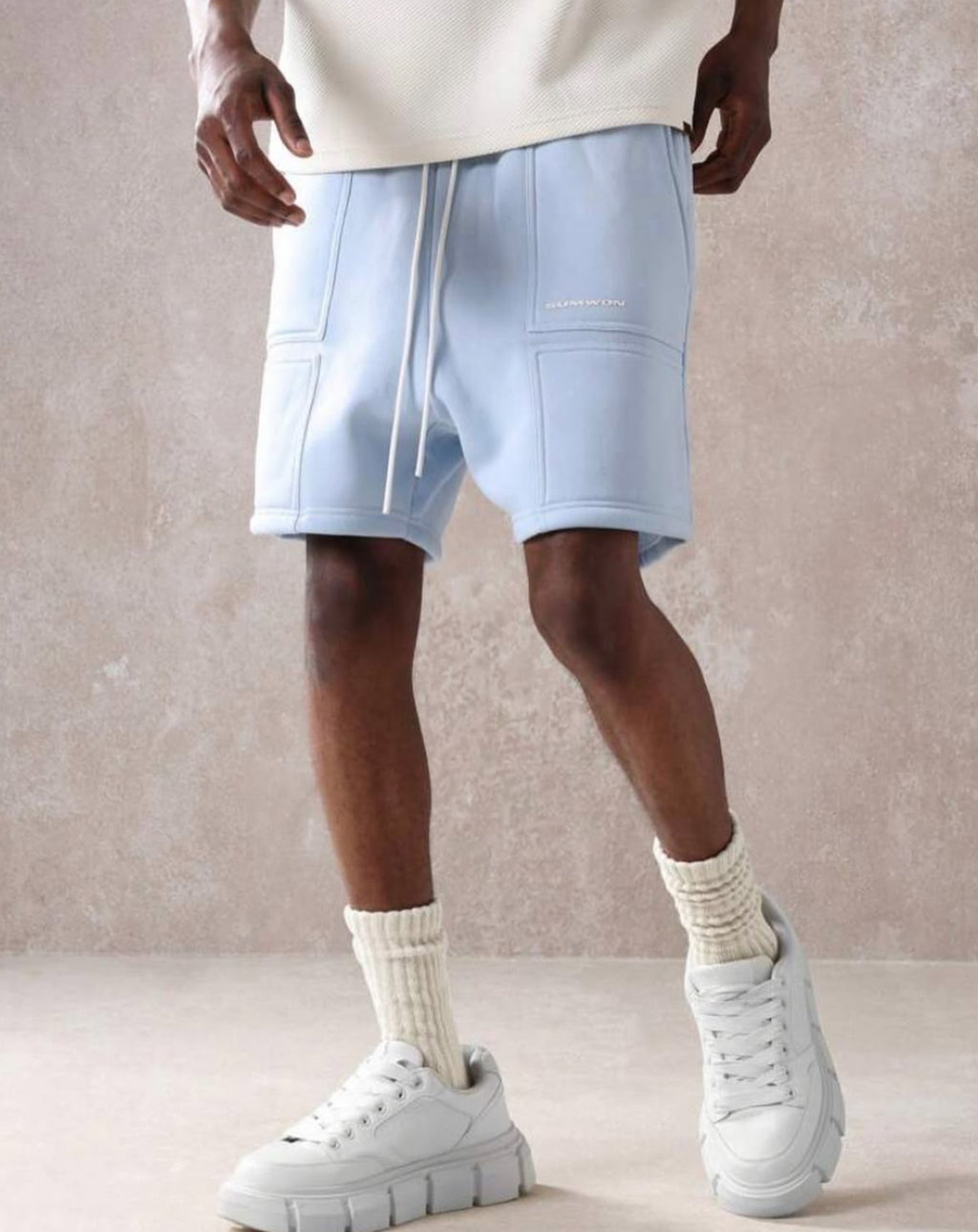 Sumwon Shorts with Pockets in Light Blue