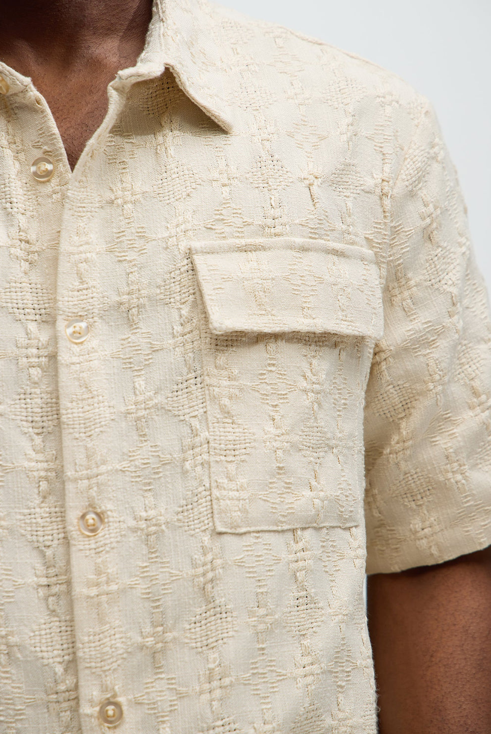 Heavy textured shirt in beige