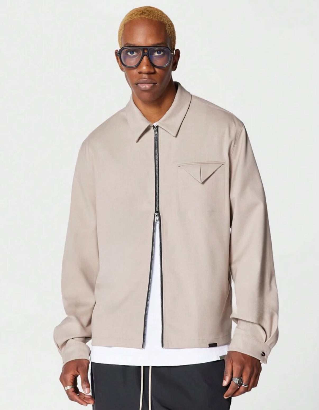 Zip through jacket with pocket
