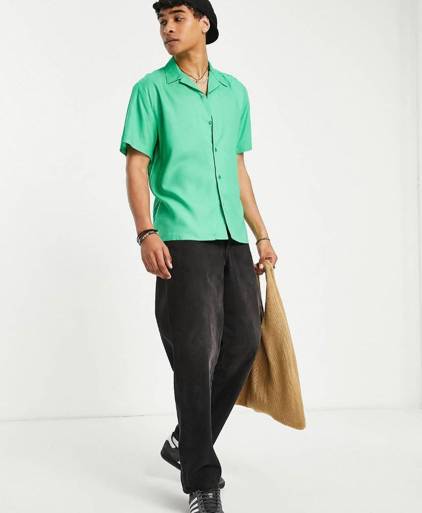Wavy Short Sleeve Shirt in Green