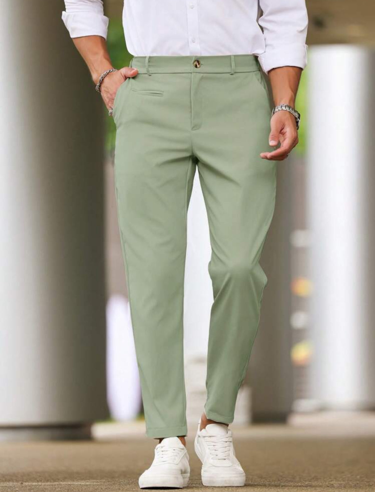 Straight pants in Green
