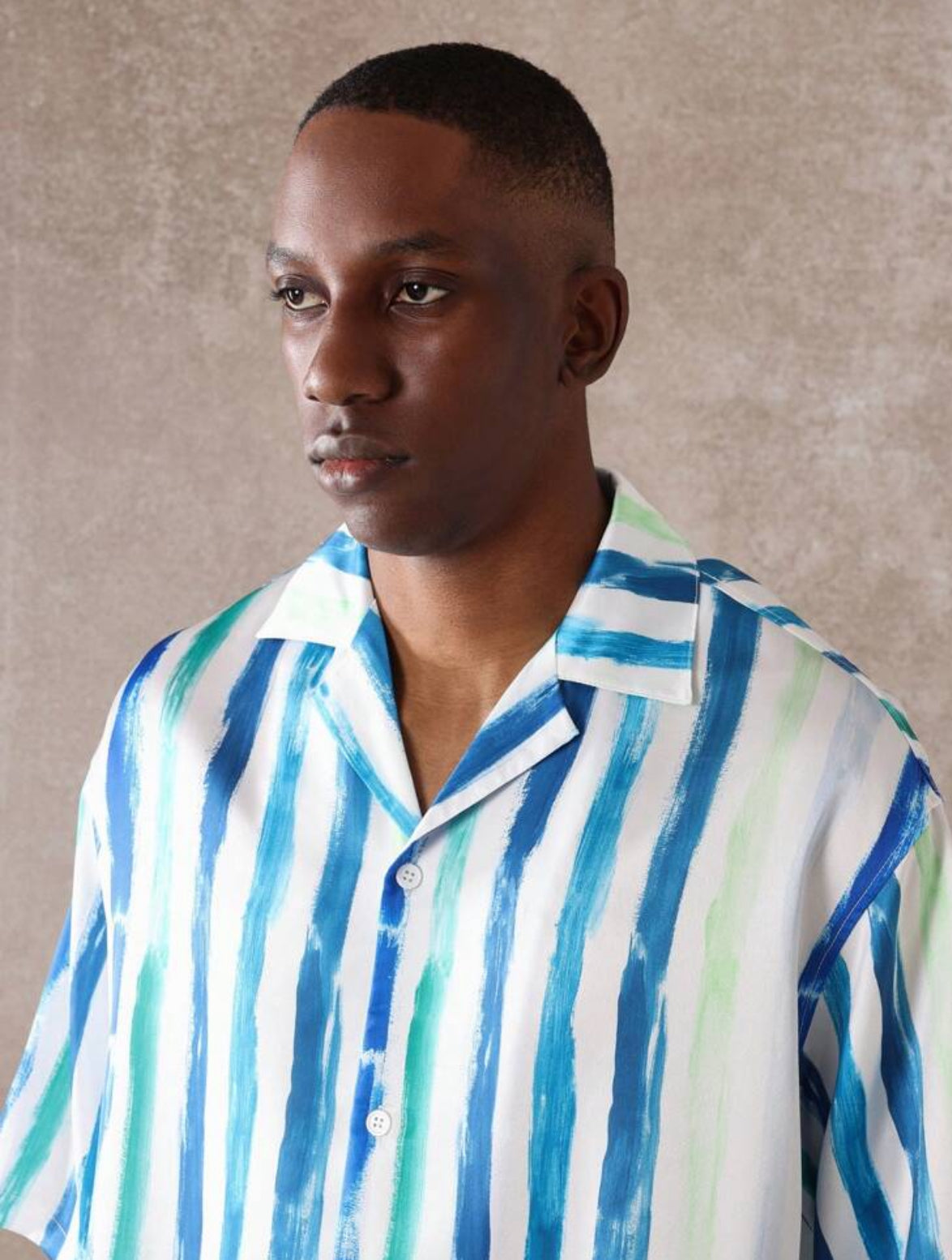 Boxy Shirt in Stripped Blue and White