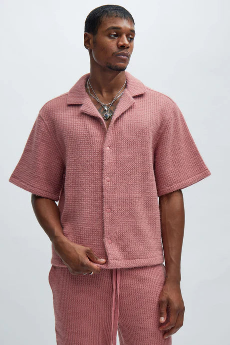 Premium textured shirt in pink