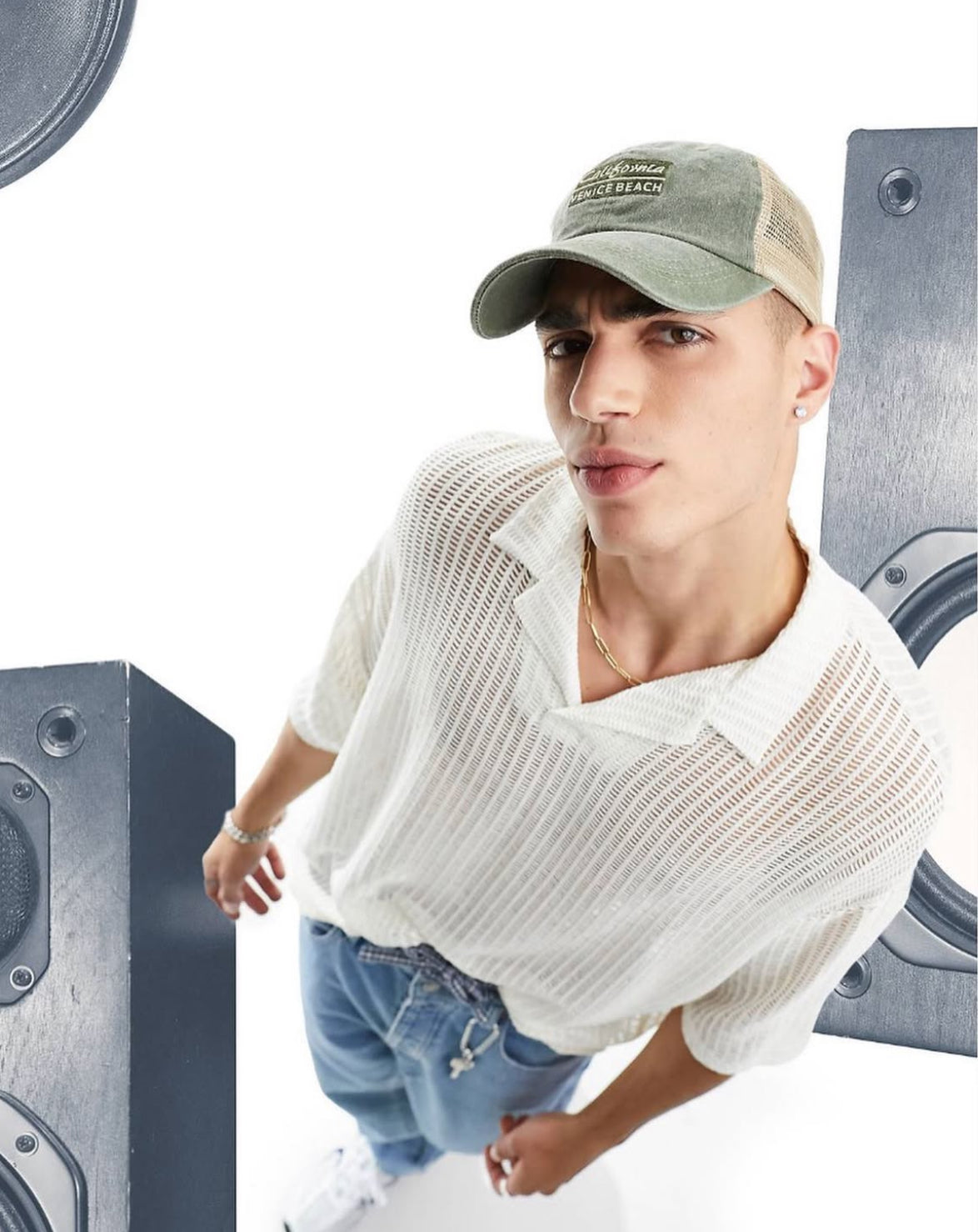 Open Knitted Shirt in White