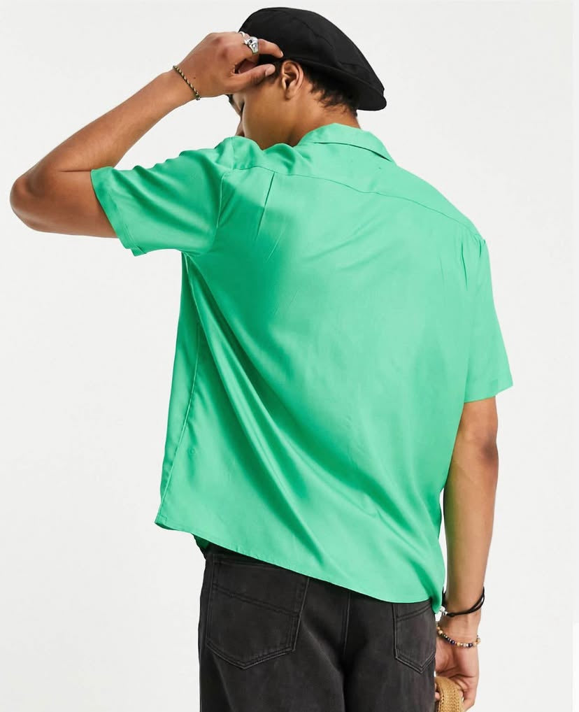 Wavy Short Sleeve Shirt in Green