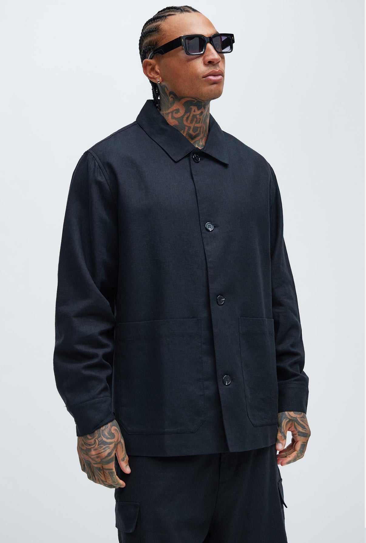 Linen Jacket in light Black