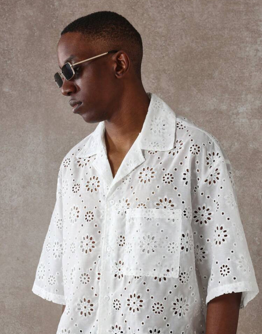 Premium Textured oversized shirt in white