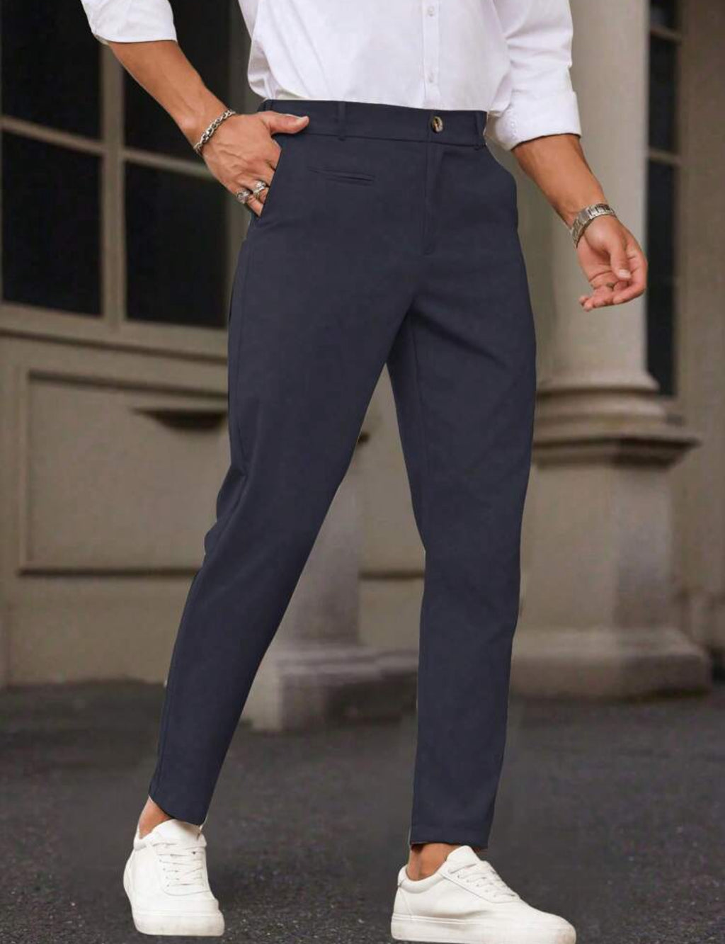 Straight pants in navy