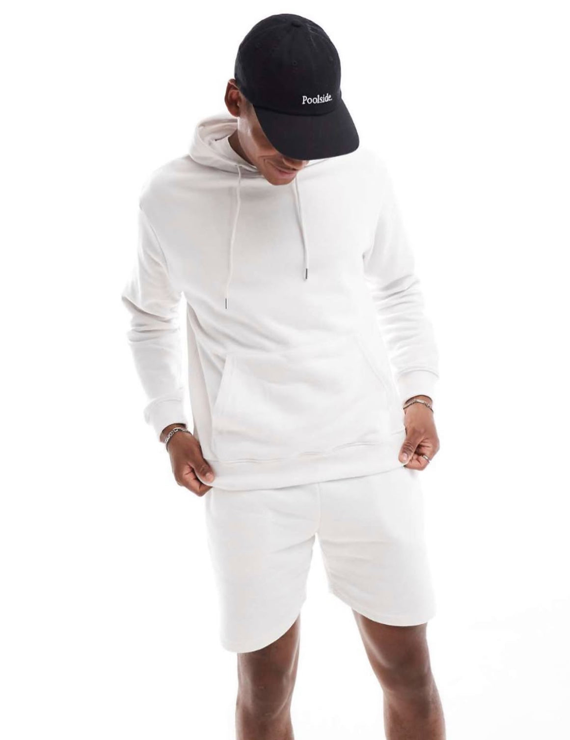 Hoodie and Shorts in White