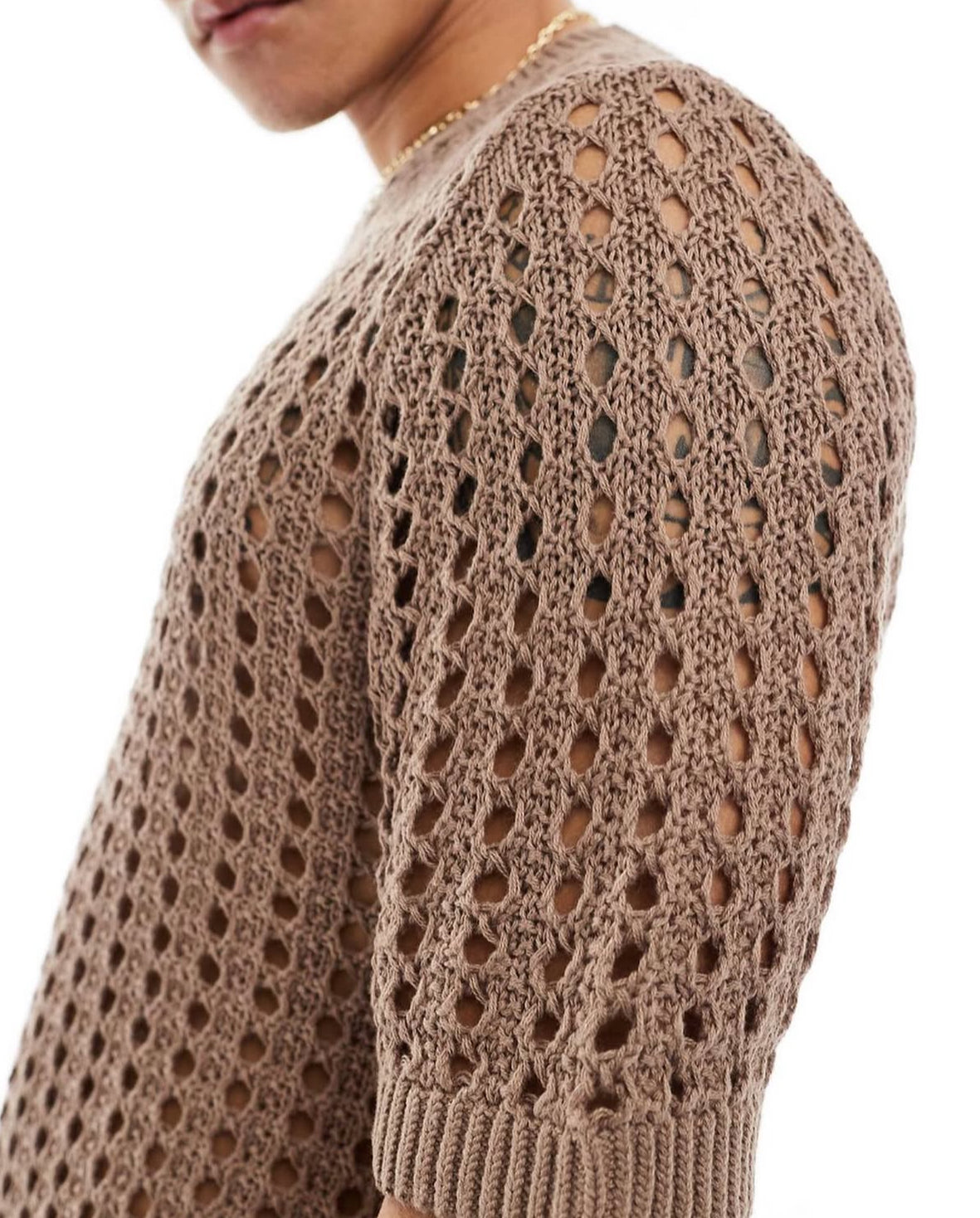 Crochet Shirt in Brown