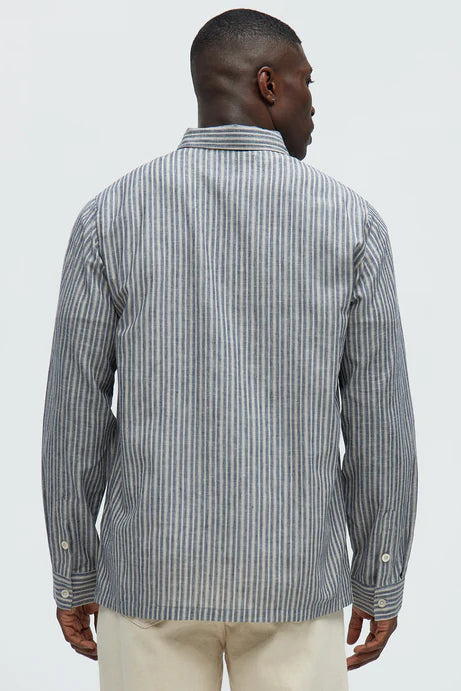 Heavy striped shirt in grey