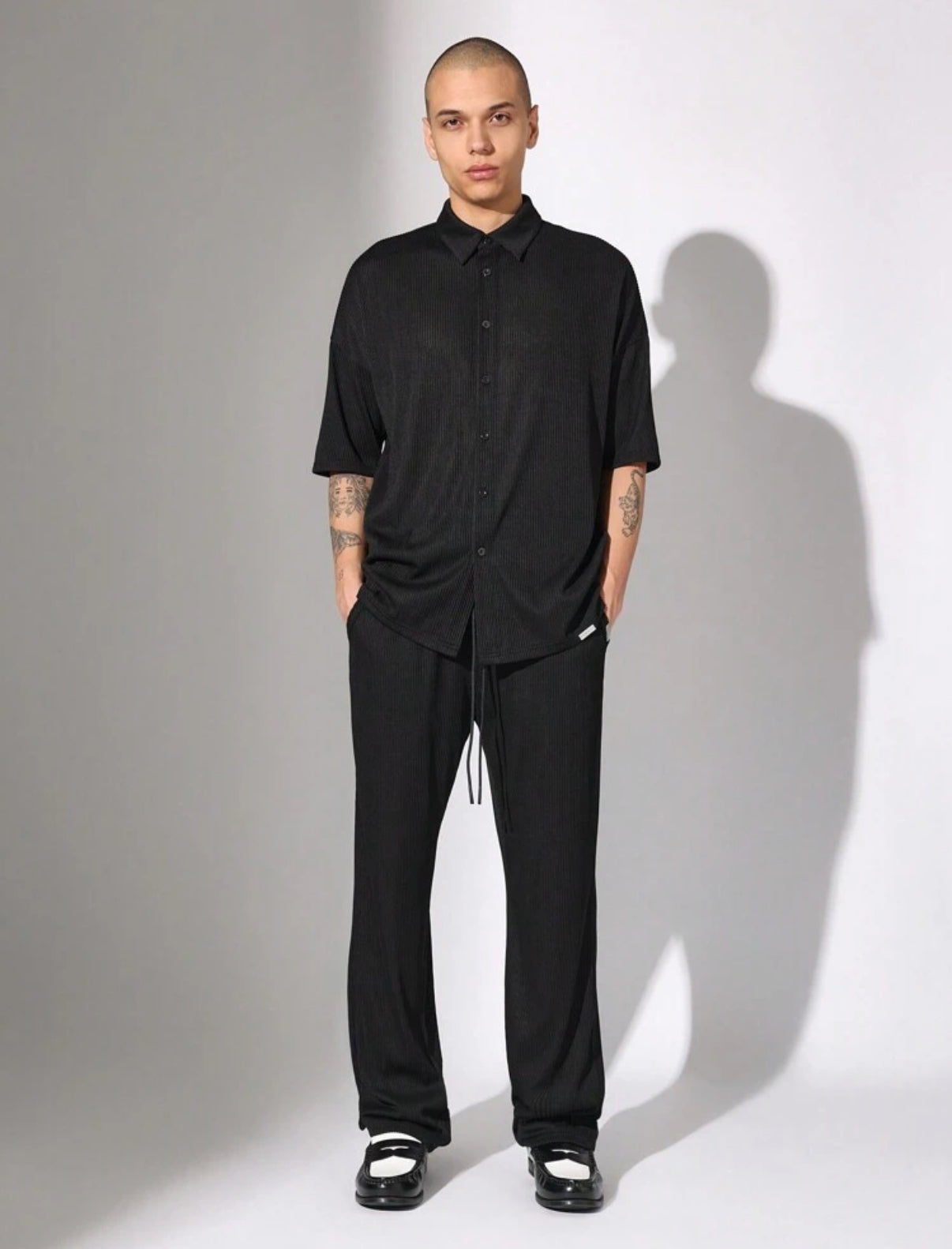 Premium Shirt and Pants 2 Piece Set in Black