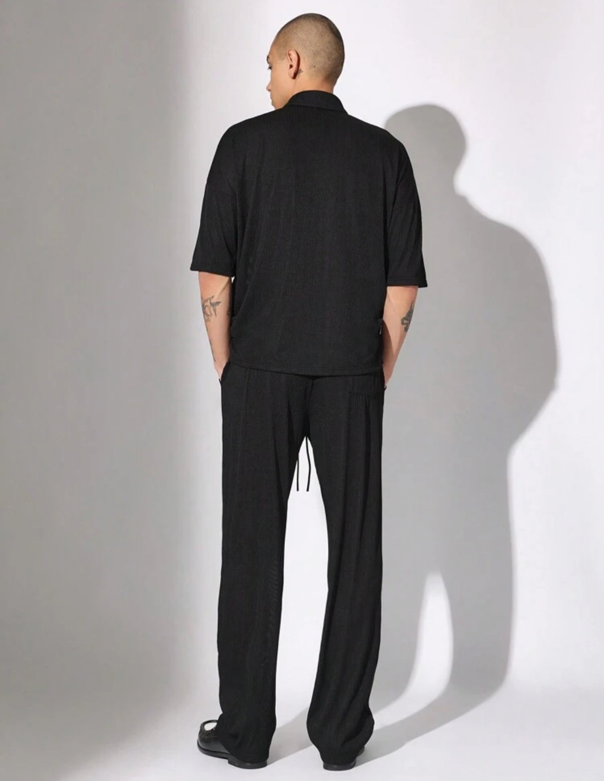 Premium Shirt and Pants 2 Piece Set in Black