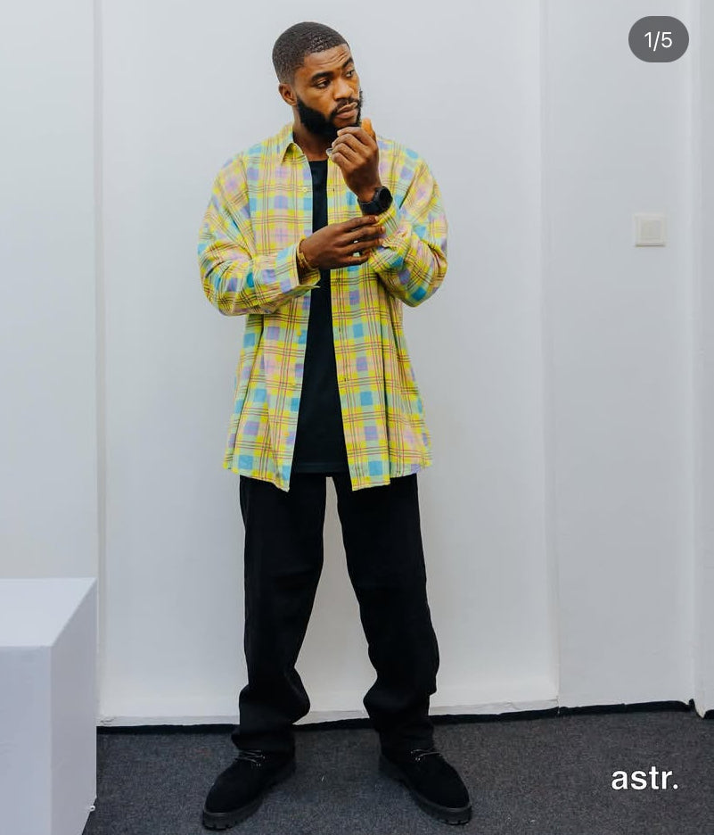 Drop Shoulder Shirt in Plaid